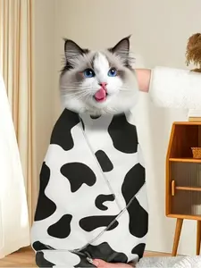 Pet Cat Grooming Wrap Cloth, Nail Trimming Ear Cleaning Anti-Scratch Anti-Escape Fixer, Self-Stick Magic Tape, 400g Thick Storage Bag