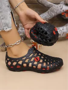 Hollow-Out Platform Sport Sandals | Height-Increasing Breathable Casual Shoes for Women, Lightweight Non-Slip Outdoor Sandals, Versatile (Purple/Blue/White/Black-Red)