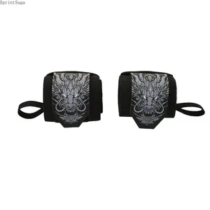 1 piece dragon pattern thickened wrist guard, adjustable pressurized fitness wristband, unisex weight training wrist guard strap, suitable for strength training and bench press