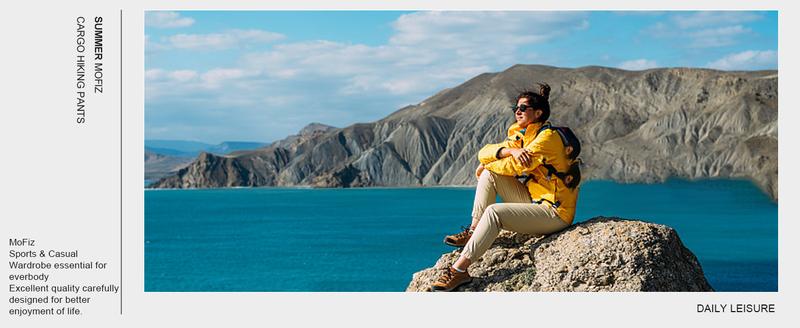 MoFiz  Outdoor Cargo Pants Lightweight Joggers Elastic Waist Athletic Hiking Sweatpants Casual Travel Pant with Pocket