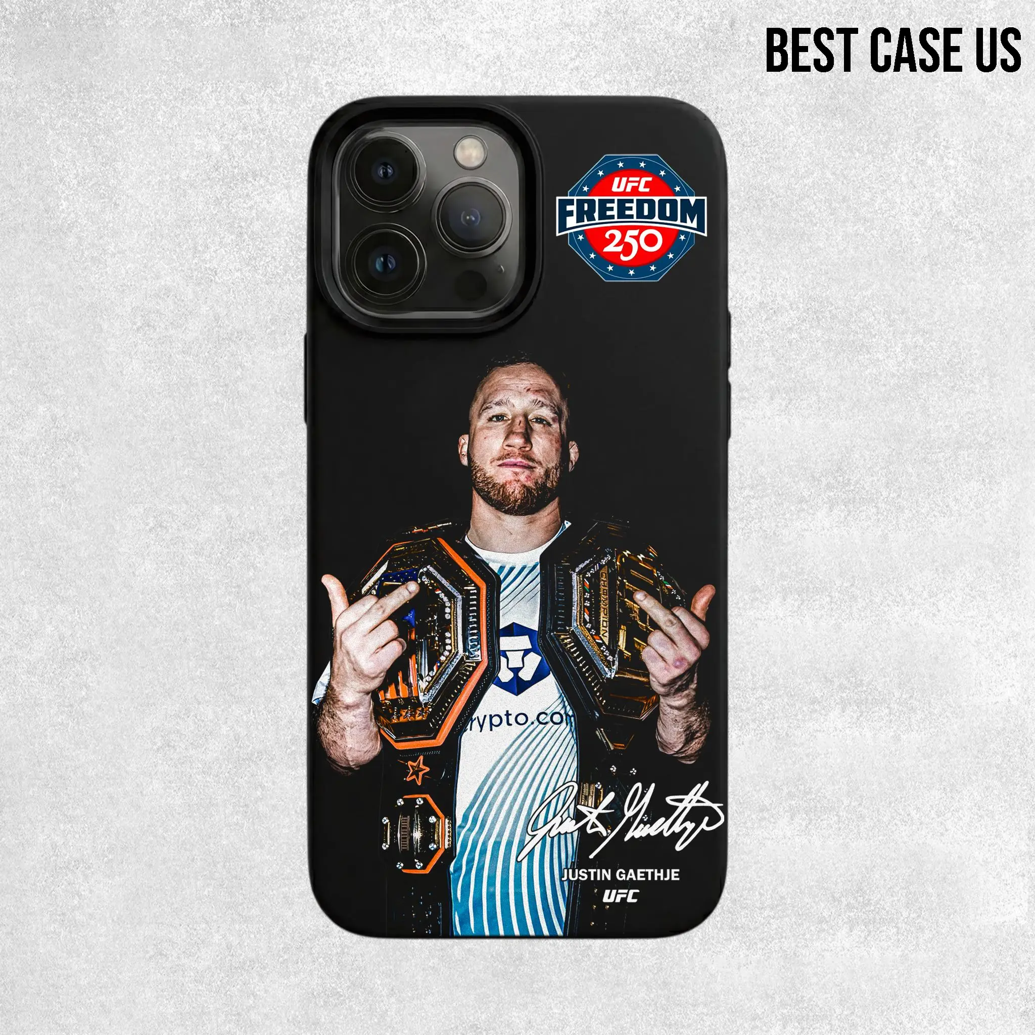 UFC Freedom 250 Justin Gaethje Phone Case for iPhone 17 16 15 14 13 12 11 Pro Max | UFC Fighter Sports Fan Gift Cover