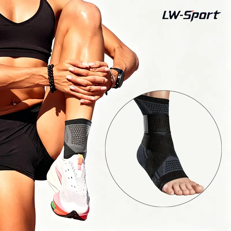 1Pc/2Pcs Adjustable Compression Ankle Brace, Breathable Ankle Support Stabilizer with Straps, Pain Relief Ankle Wrap for Sprained Ankle, Running Basketball Sports, Men Women Ankle Protector for Injury Recovery