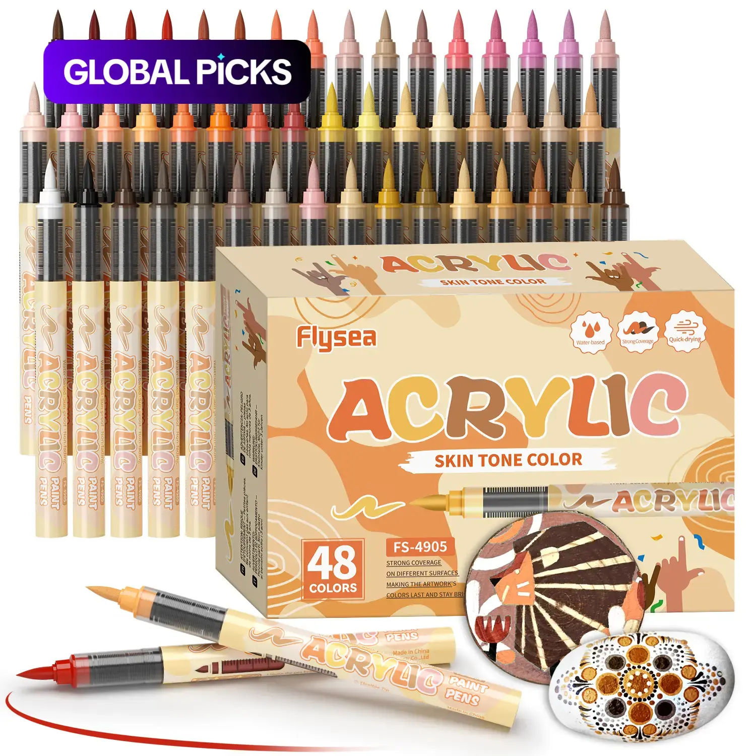 Liquid Soft Tip Acrylic Paint Markers, 12/24/36/48 Colors, Macaron
