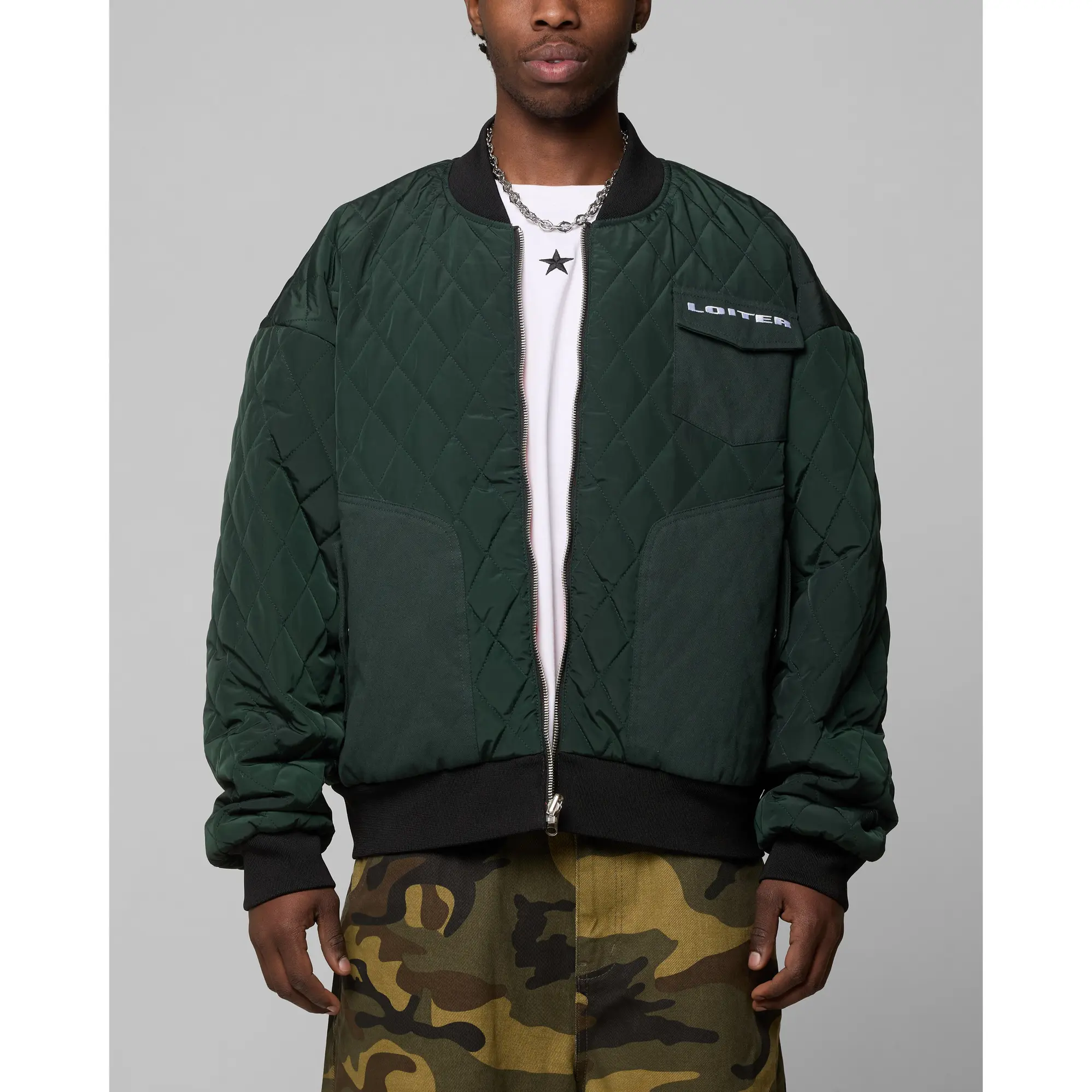 Loiter Cyber Reversible Bomber Jacket Red/Green Loiter Cyber Reversible Bomber Jacket Red/Green