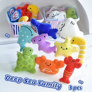 Small Family Series Plush Dog Toys, Deep Sea, Animal, Afternoon Tea Themes, Soft Chewable Pet Toys, Interactive Plush Toys for Puppy Teething