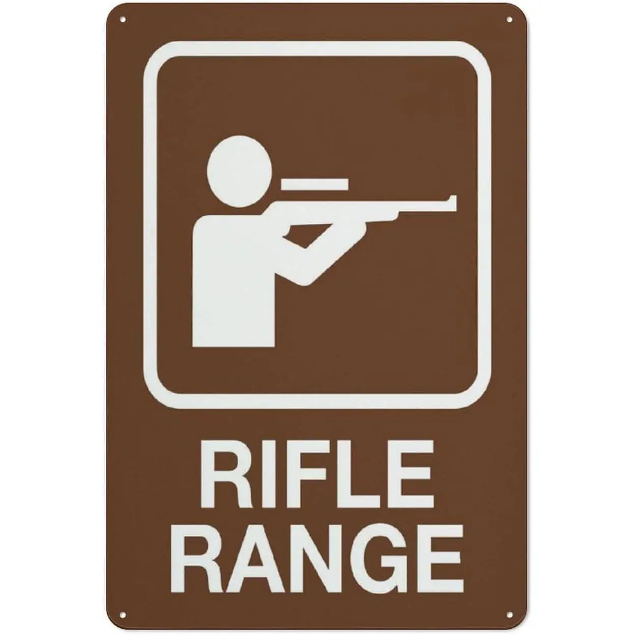 Rifle Range Sign 12 X 8 Inches Reflective Aluminum Metal Warning Signage With Symbol For Indoor Outdoor Use
