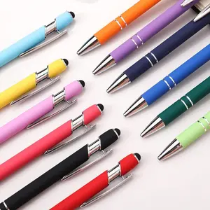 12Pcs Oddmoal Ballpoint Pen with Stylus Tip, Soft Touch Click Metal Pen, 1.0mm Medium Point, Black Ink (Mixed Color) - Home Improvement.