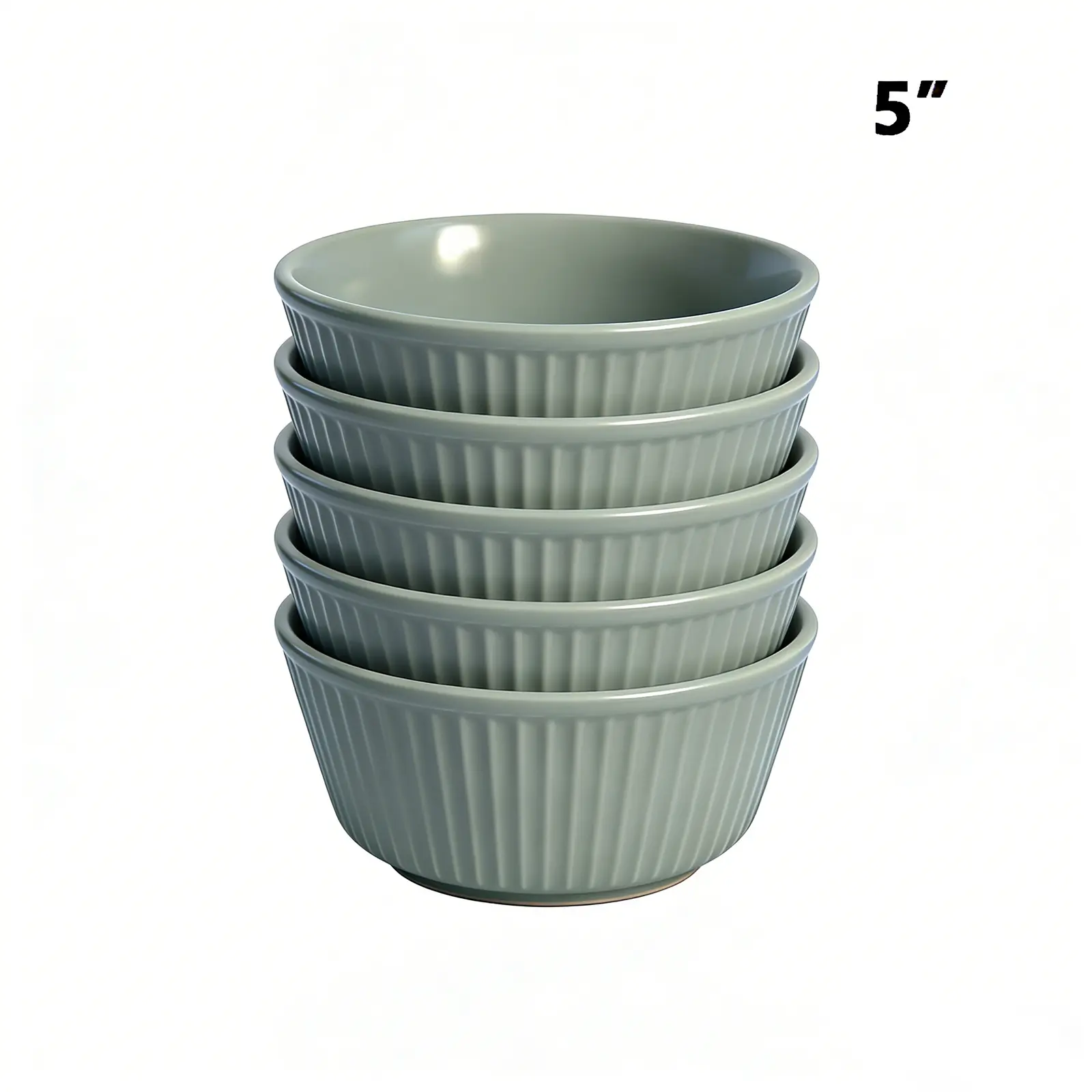 4Pcs 5"Stripe Bowl-Blue