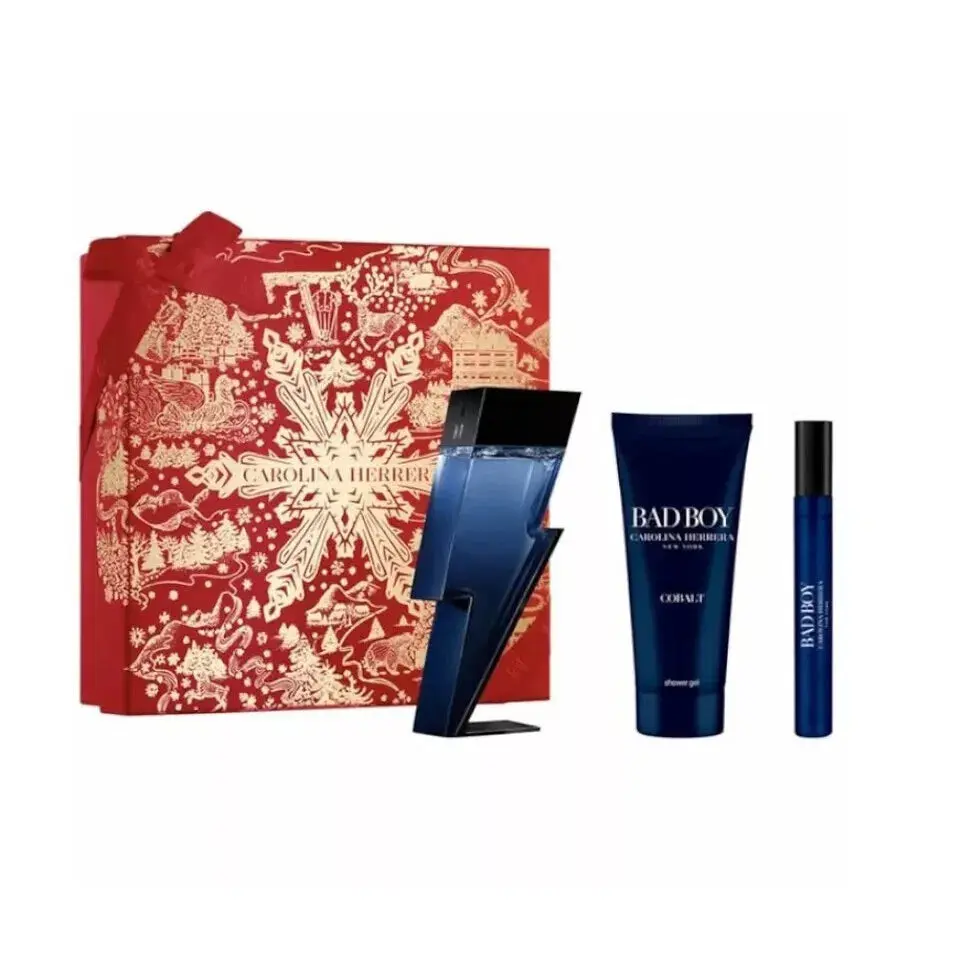 Bad Boy Cobalt by Carolina Herrera 3 Pcs Gift Set for Men