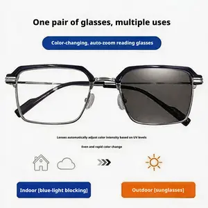 Multi-Focus Transition Reading Glasses with Blue Light Blocking, Color Changing Sun Readers for Outdoor Driving & Indoor Screen Time, Ideal Birthday Gift for Mom and Dad
