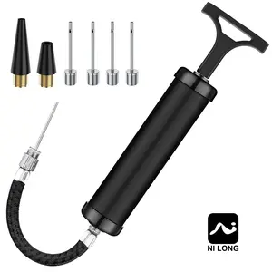 Sports Pumps with Needle Nozzle Extension Hoses Basketball Inflator Push & Pulls Inflating Systems Easy to Use Portabl