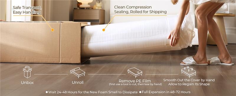 Yaheetech Twin/Full/Queen Size Mattress Cooling Gel Memory Foam Mattress, Green Tea Bed Mattress in a Box, Medium Firm, 8/10/12 inch