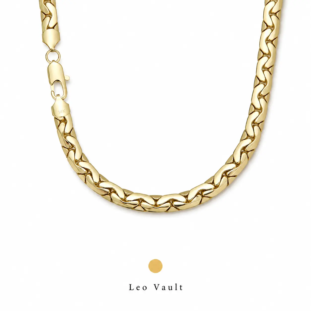 14K Gold Plated 10mm Franco Snake Chain Necklace, Men’s Stainless Steel Braided Gold Chain