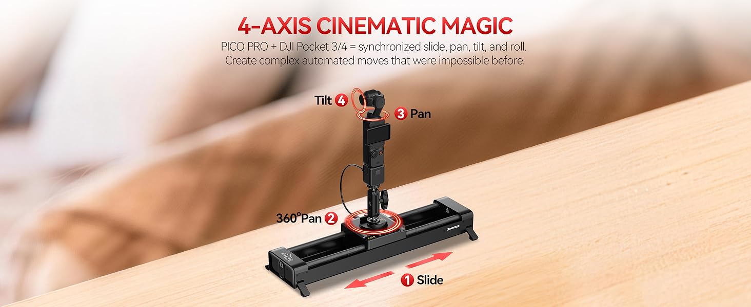 IFOOTAGE Pico Pro Motorized Slider Phone Gimbal Stabilizer, 15.7'' 2-Axis Phone Gimbal Portable Stabilizer fo iPhone/Android/ Insta360 Action Cams/DJI Pocket 3/4, Payload 3.3lb, Smartphone, Accessories, Camera Rig Stabilizers & Supports