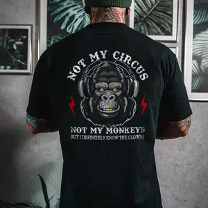 NOT MY CIRCUS NOT MY MONKEY Black Print T-shirt