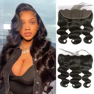 Lace Frontal Closure Human Hair 13x4 13x6 4x4 360 Ear to Ear HD Transparent Lace Pre Plucked Brazilian Virgin Human Hair Frontals Free Part 150% Density for Hair Bundles Sew in or Wig Install