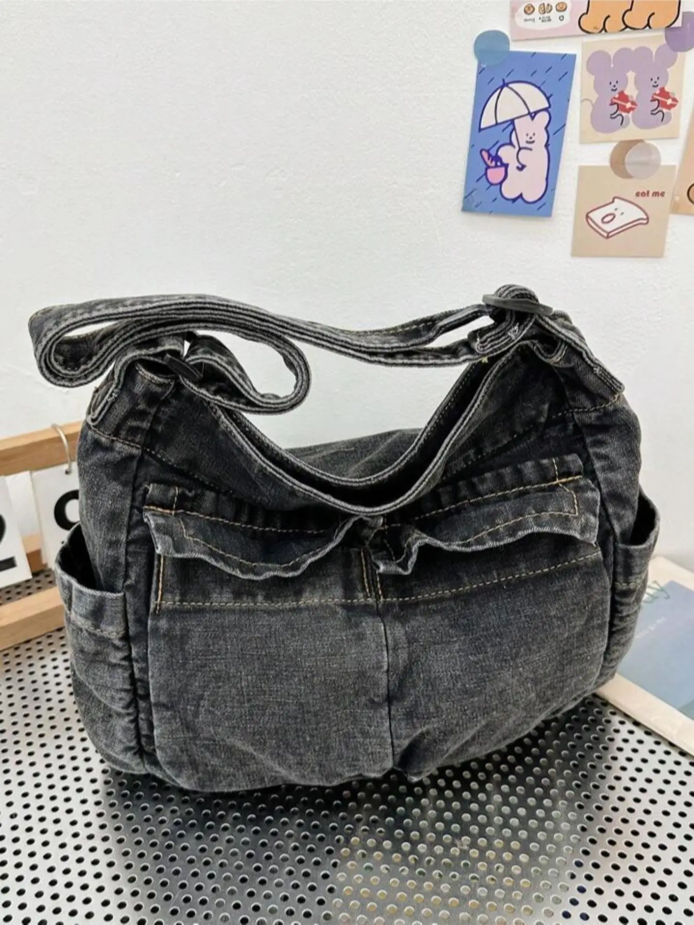 Retro Multi-pocket Canvas Tote Bag, Casual Large Capacity Shoulder Bag, All-match Women's Crossbody Bag for Daily Used, Casual Trendy Versatile High-q