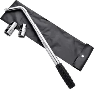 Telescoping Lug Wrench, Wheel Wrench with CR-V Sockets (17/19, 21/22mm), Includes Tongs and Tools Telescoping Lug Wrench, Wheel Wrench with CR-V Sockets (17/19, 21/22mm), Includes Tongs and Tools