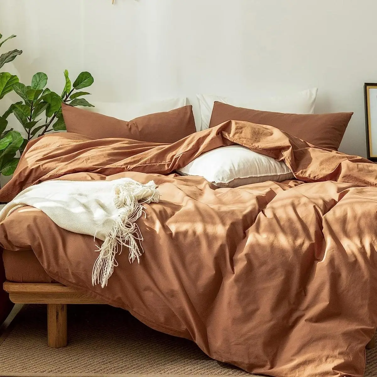 1 Set Solid Color Comfort Bedding Set, Including Duvet Cover And Pillowcase Without Filler, Bedding Supplies For Home Bedroom Hotel And Dormitory