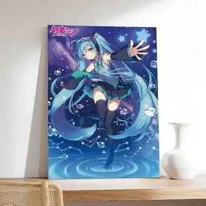 Hatsune Miku - Stars Wall Poster Anime Fan Poster Home Dormitory Bedroom Living Room Poster Wall