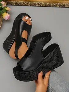 2026 Women's Summer Wedge Sandals, Open Toe Thick Sole Mules, Casual Beach Shoes, Comfortable and Stylish Footwear for Ladies