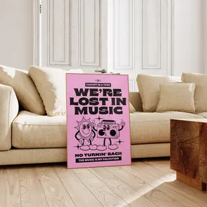 Lost In Music Art Print, Music Lyrics Wall Art,Product without frame