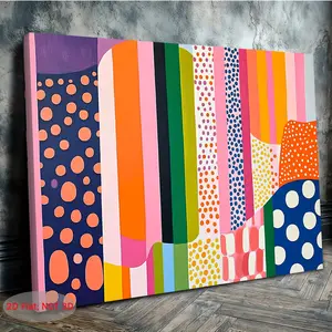 1 piece of modern colorful striped framed canvas wall art - Dopamine-boosting abstract art, with vertical hook, suitable for bedroom, living room, kitchen decoration with colorful striped texture (29.97x 39.88cm ) - For use only, 2D flat surface