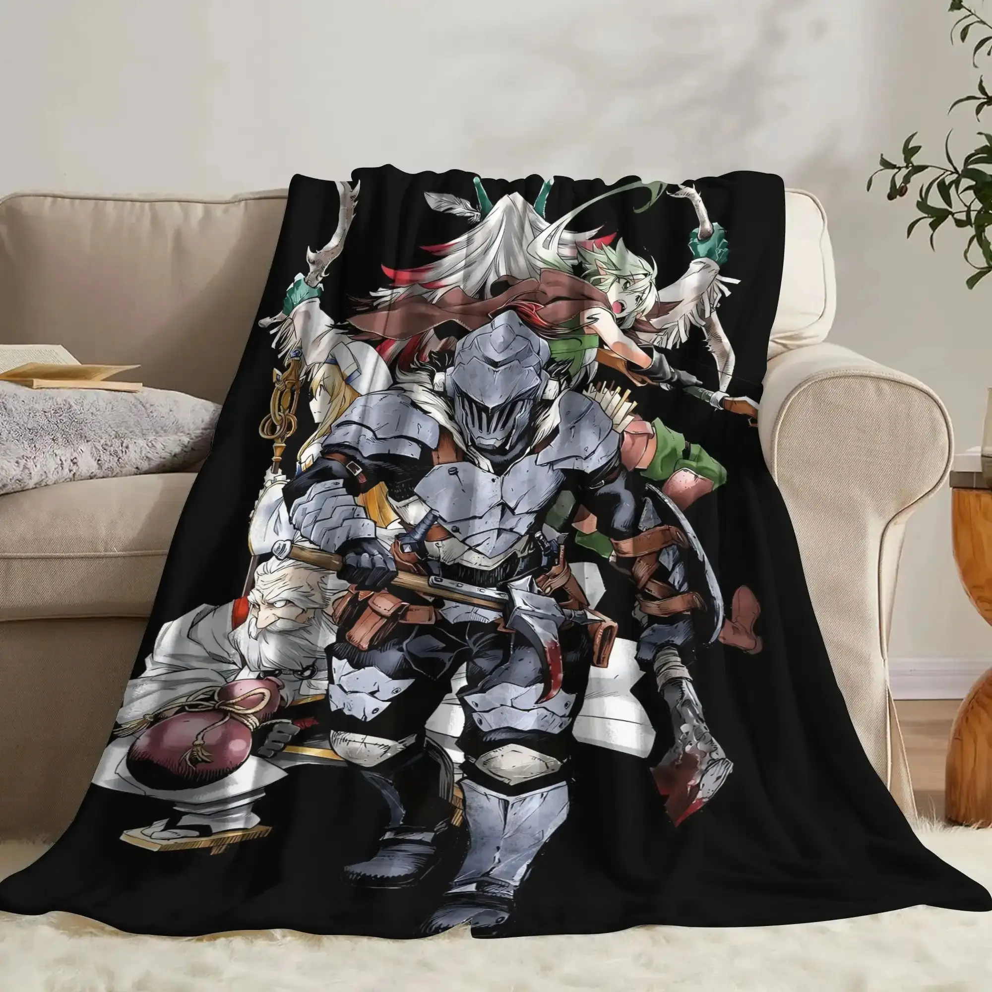 Goblin Slayer Anime Style Throw Blanket - Soft, Comfortable, All-Season - Ideal for Living Room, Travel, Throw Blankets, Anime Style Blankets