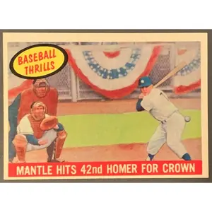 1959 Topps #461 MICKEY MANTLE  Hits 42nd Home Run for Crown Baseball Thrills (Not Graded)