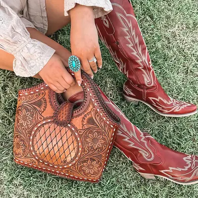 Red Cowboy Boots Shein TikTok Shop