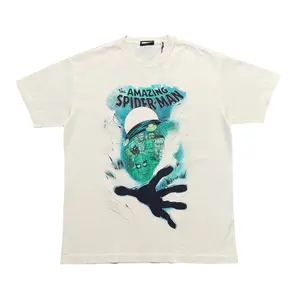 Kith x Marvel Mysterio Spiderman Logo Vintage Short Sleeve Tee Shirt Sandrift Multi