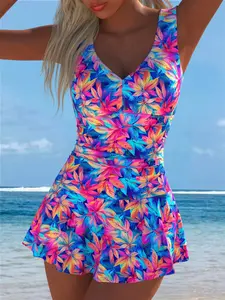New Arrival Women's Swimwear, Tropical Print Swimsuit, Leaf Print Swimsuit, Beach Outfits Swimdress Summer Beach Festival Vacation Travel Sexy Two Piece Bikini Set Best Selling