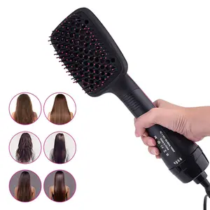 Blow Dryer Brush Straightener with 3 Heat Speed Settings Detangling Straightening Smoothing in One Step Reduce Frizz More Shiny,summervibes