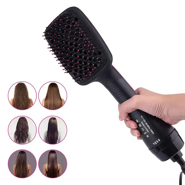 Blow Dryer Brush Straightener with 3 Heat Speed Settings Detangling Straightening Smoothing in One Step Reduce Frizz More Shiny