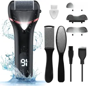 Electric Foot Callus Remover - Portable Electronic Foot File with 3 Rollers for Professional Pedicure Care and Waterproof Foot Scrubber Manicure Nail Salon Brush Exfoliant Gift