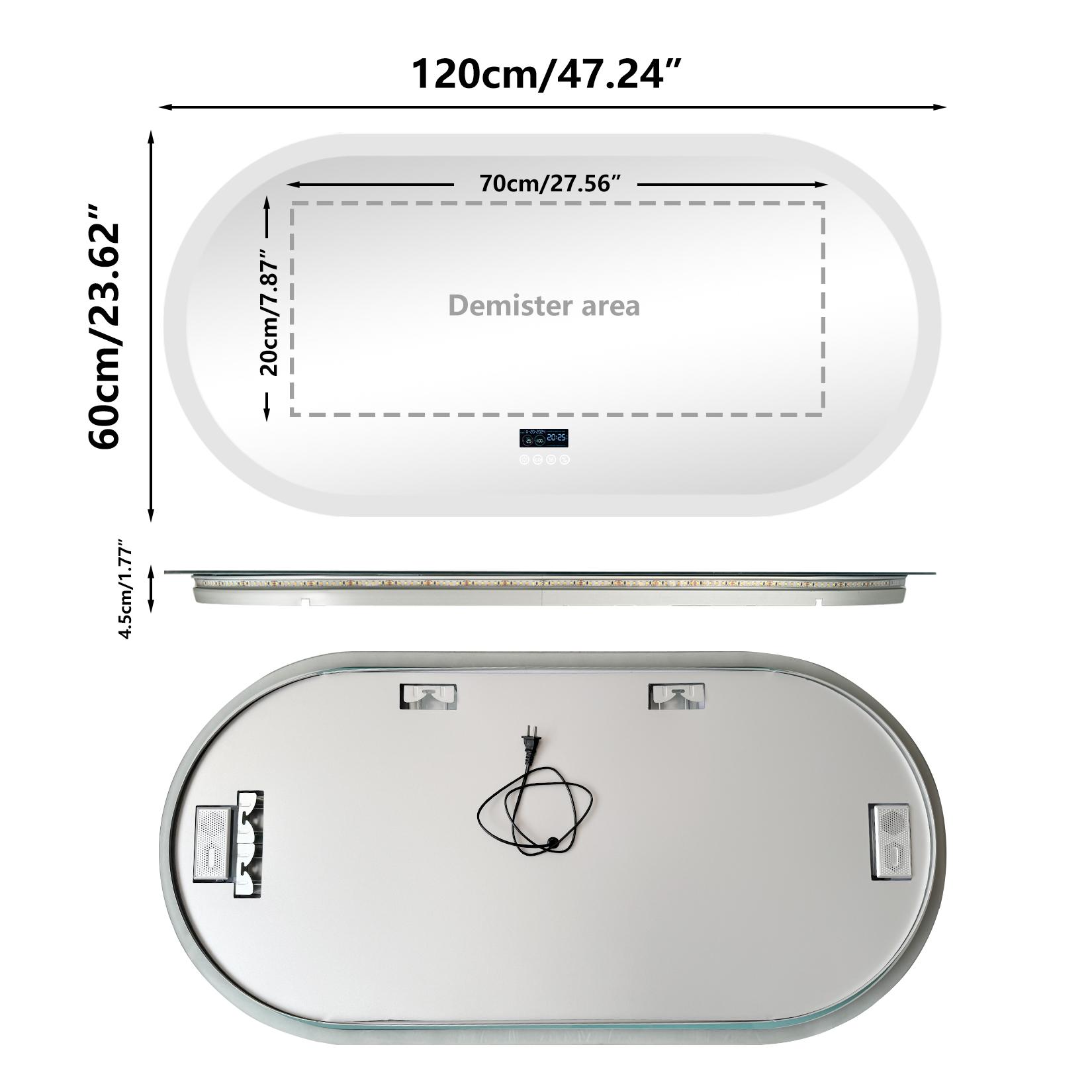 LumiBased Oval Led Light Bluetooth Bathroom Mirror  20X32