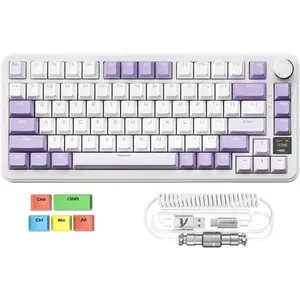 Attack  X85PRO 75%  Mechanical Keyboard,TFT  Display&Knob,BT/2.4G/Wired Custom Gaming Keyboard,Gasket,Hot-Swap,RGB,with Pro &5 Color PBT Keycaps,for PC/,