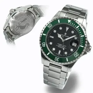 Steinhart Ocean 39 GREEN Ceramic Automatic Men's Diver Watch Green Bezel Black Dial 103-1044