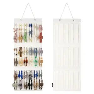 Hanging Claw Clips Holder for Women, Claw Hair Clips Storage Organizer for Lady, Hair Banana Barrettes and Butterfly Jaw Clip Display Stand Holder.(Ivory white)