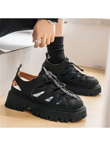 Summer hollow thick-sole sandals, Roman style breathable hole shoes