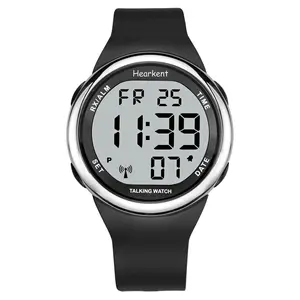 Hearkent Atomic Talking Watch Sets Itself for Visually impaired or Seniors LCD Big Number Easy-to-Read Talking Watch for Elderly