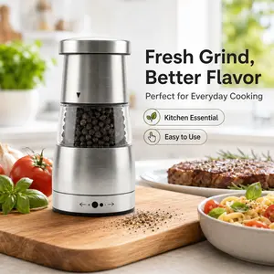 Adjustable Manual Black Pepper Mill, Creative Kitchen Utensil for Pepper Powder Seasoning, Utensils