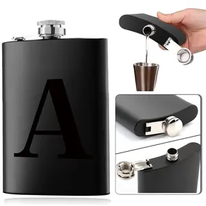 Leak-Proof Stainless Steel Wine Bottle, Durable Outdoor Sports Decanter, Perfect Gift for Halloween & Christmas, Personalized Initials Available