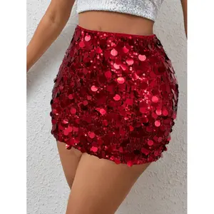 Women Sequin Decorated Mini Skirt, Casual For Party & Holiday, Party Clothes Fit Womenswear Bottom Beach skirts skirts women,Fit.
