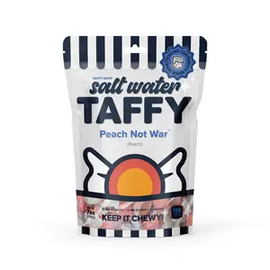 Taffy Shop, Peach Not War Salt Water Taffy - Peach Flavored Soft, Sweet & Chewy Candy