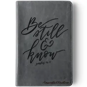 Personalized ESV Student Study Bible - Gray - Be Still and Know - Hand Lettered and Engraved