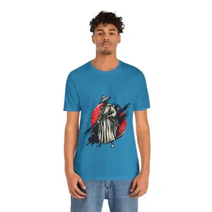 Japanese T-Shirt, Samurai Warrior Graphic Tee Shirt, Unisex Gamer Gift For Teens, Vintage Japan Art