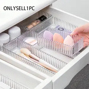 Acrylic Jewelry Storage Box, Adjustable Drawer Organizer, Transparent Plastic Cosmetic Holder, Desktop Divider Container, Makeup Tool Organizer, Makeup Tray