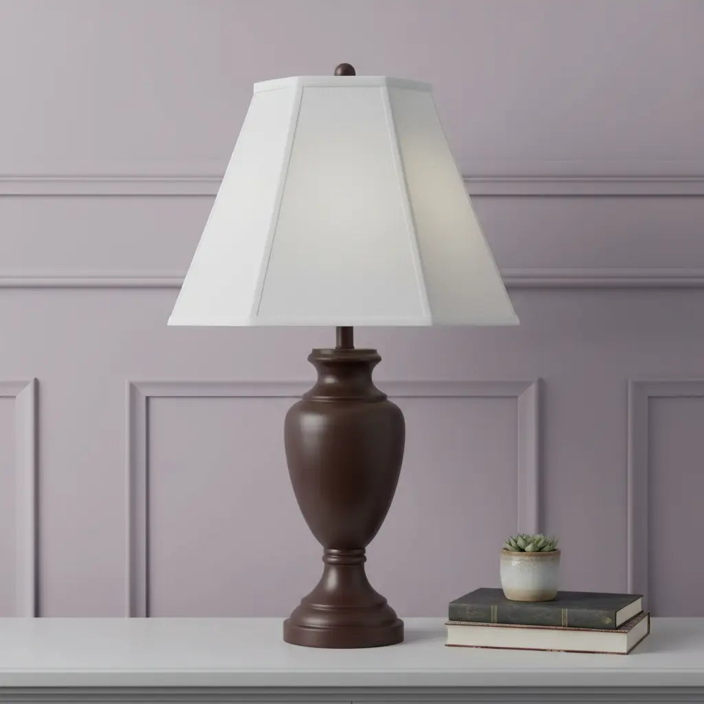 HomeRoots 654730 Traditional Empire Shape Lamp Shade, 7x14x11 in White Linen with Piped Detail, Spider Mount, Diffuse Light Indoor Lighting Accessory for Various Lamp Bases, 7 X 14 X 11 Inches