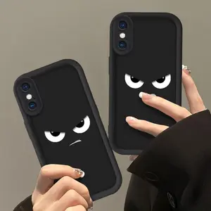 Suitable for [iPhone Xr] New high-end soft silicone cool black expression mobile phone case New business simple explosion-proof mobile phone case affordable anti-fall and anti-fingerprint-888